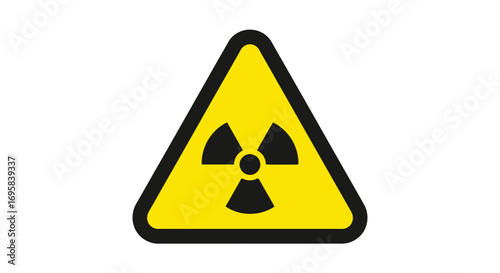 Warning symbol for radiation hazard alert, clear and bold graphic for safety information