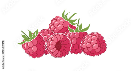Sweet juicy red raspberries healthy fresh summer berries delicious