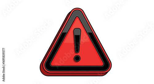 Bold red warning sign with exclamation mark alerts to danger and urgent attention needed