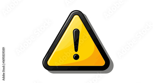 Bold yellow warning sign with black exclamation mark grabs attention for urgent alerts and safety notices