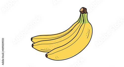 A bunch of ripe yellow bananas ready to eat for a healthy snack