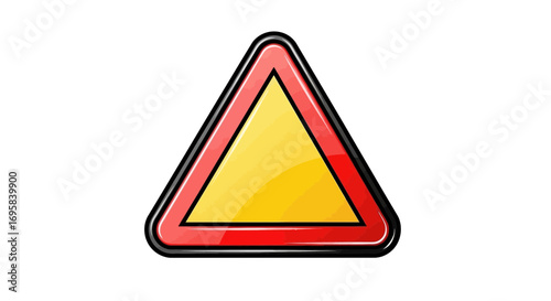 Bold red and yellow triangular warning sign alerts to potential hazards and critical information