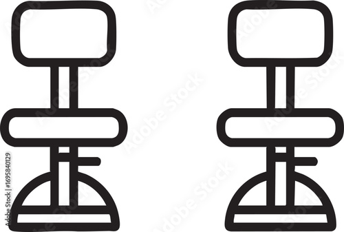 Vector icon: modern bar stool illustration for interior design and furniture concepts eps silhouette