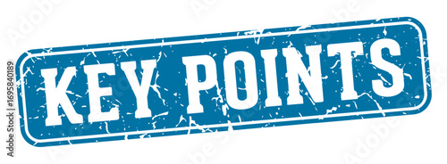key points rectangular sign. key points stamp
