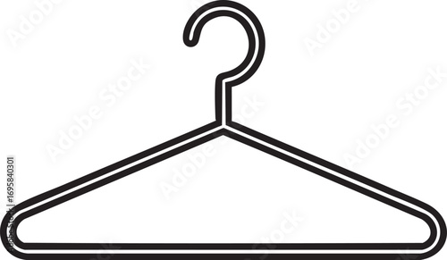 Clothes hanger vector: black and white outline illustration eps silhouette