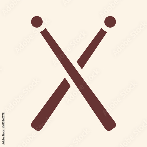 Striking drumsticks crossed, symbolizing rhythm, performance, and musical passion for any project