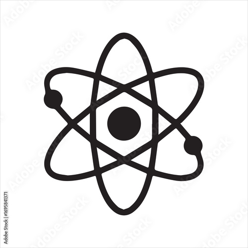 Atomic Structure icon silhouette vector with white background
