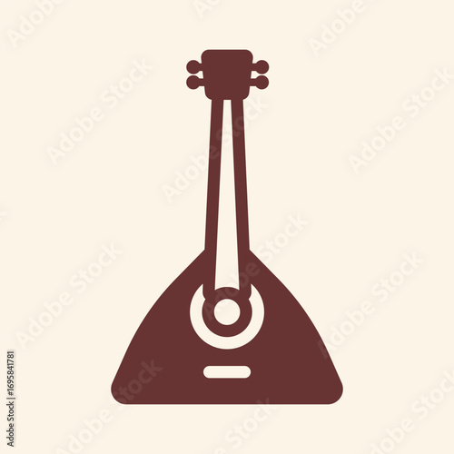 Iconic balalaika silhouette evokes rich musical heritage and cultural expression