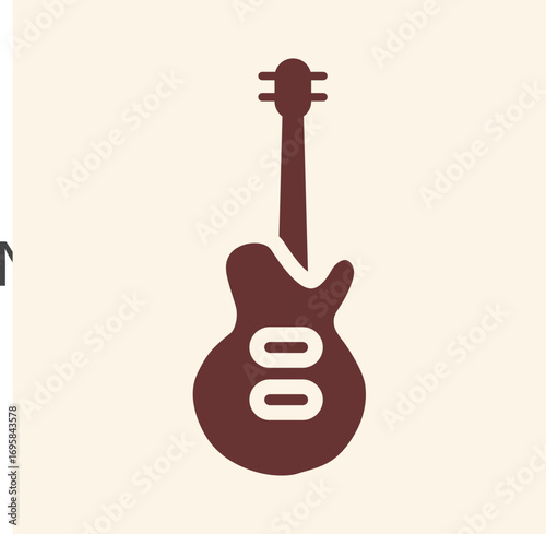 Stylish electric guitar icon on a neutral background, perfect for music, entertainment, or creative projects