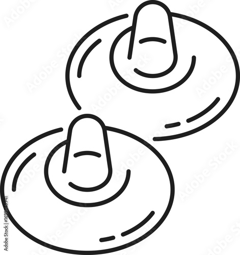 Breastfeeding nipple shield line icon or pictogram. Woman lactation line vector symbol, motherhood nipple shield or cover lineart icon. Breastfeeding thin line sign or infant nursing outline pictogram