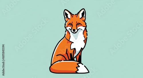 Cute sitting fox illustration
