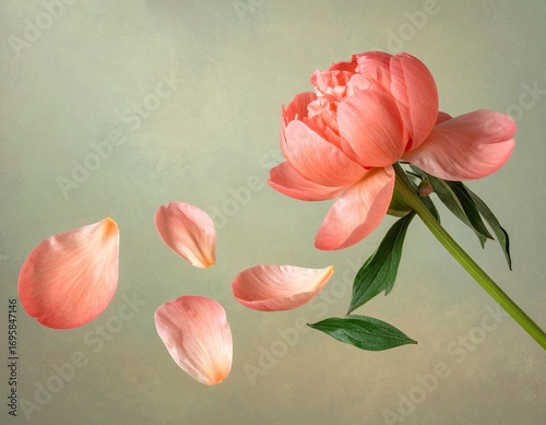 Abstract Pink Peony Petals Watercolor Painting