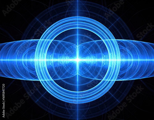 Abstract Quantum Computing Neon Glow