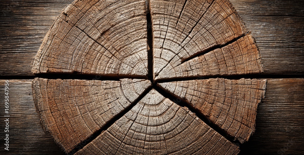 Fototapeta premium Close-up of a sectioned tree stump
