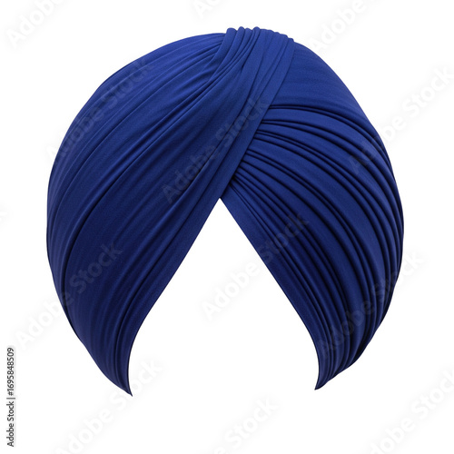 Blue Sikh turban or Dastar as a traditional religious headwear of Sikhism from Punjab India