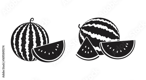 a sliced watermelon with juicy red flesh and green striped rind