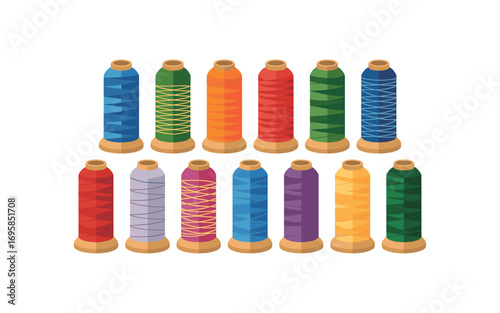 Colorful Thread Spools for Sewing, Embroidery, and Craft Projects: A Vibrant Collection of Threads in Assorted Colors for Creative Pursuits and Needlework Art