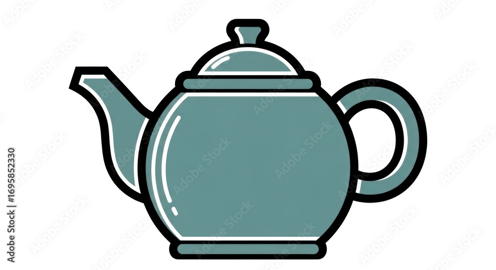 Obraz premium Simple grey teapot illustration