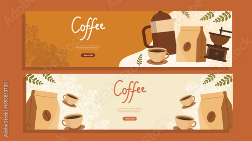 Coffee horizontal flyer design