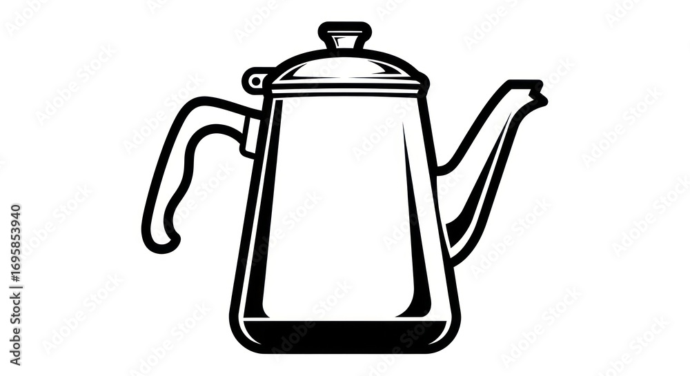 Obraz premium Vintage coffee kettle illustration