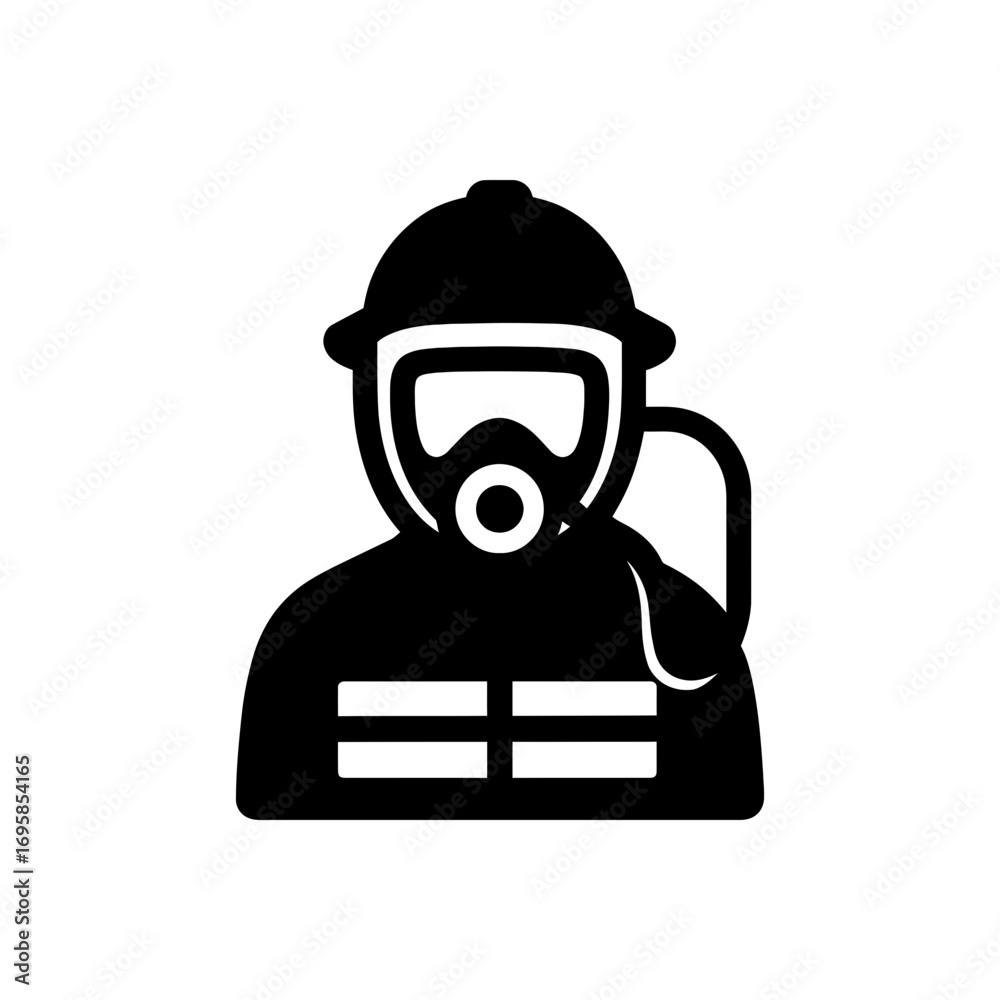 Fototapeta premium Firefighter Hazmat Suit icon