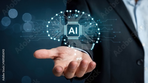 Wallpaper Mural Artificial Intelligence Brain Chip in Hand Concept Torontodigital.ca