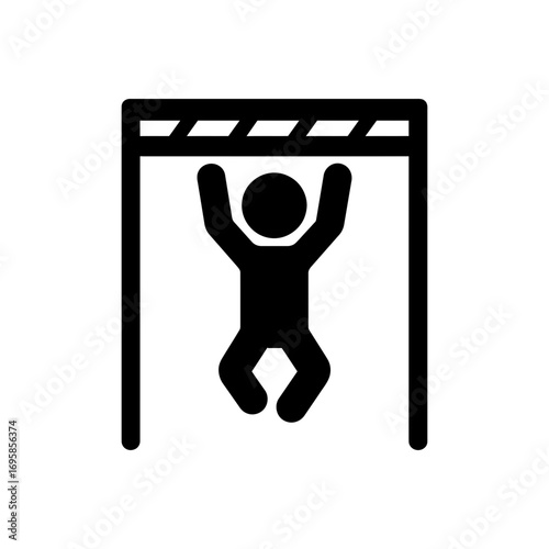 Boy Hanging Pullup Bar Icon