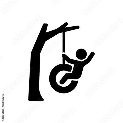 Kid Tire Tree Swing Icon