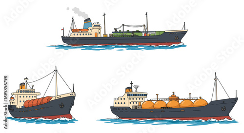 ships sailing across vast blue ocean waters with cargo