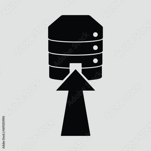 Silhouette database upload icon data server transfer vector illustrator