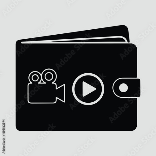 Silhouette online video wallet business concept vector illustrator