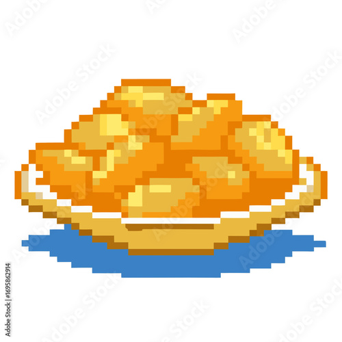 Simple plate of crisps, chipped potatoes, a classic comfort food ready to be enjoyed, perfect for restaurant menus or food blogs