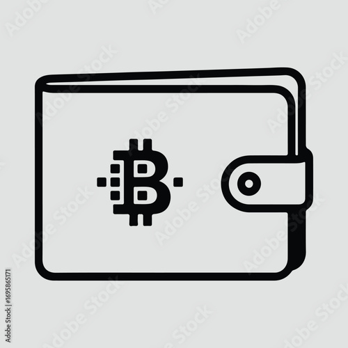 Silhouette wallet bitcoin money cryptocurrency finance commerce vector illustrator