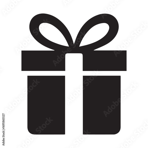 Gift Box Silhouette Vector Icon