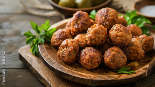 Wallpaper Mural Crispy & Juicy: Irresistible Pan-Fried Meatballs Food – Tender Ground Beef, Pork, or Turkey Meatballs Seared to a Golden Crisp on the Outside, Juicy and Flavorful Inside, Seasoned with Garlic Torontodigital.ca