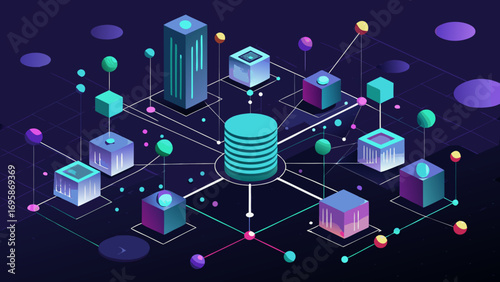 Abstract network of data cubes and servers