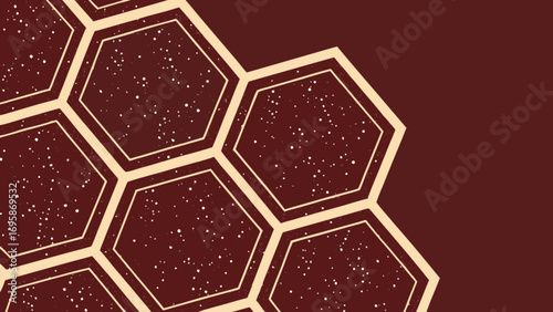 Abstract geometric background with hexagon pattern and brown color scheme for design
