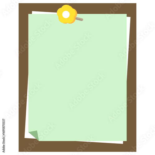 A memo board with a cute flower-shaped pin