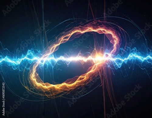 Futuristic Quantum Computer Art with Glowing Particles