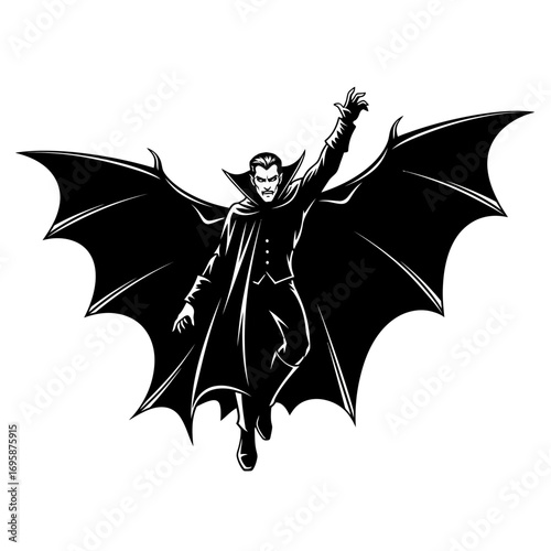 Unleash your inner darkness with this striking Dracula illustration, perfect for Halloween designs, gothic themes, or vampire lore projects that demand a touch of timeless horror