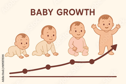 Baby Growth and Development Stages Vector_simple_compose