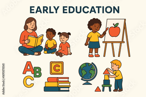 Early Education and Preschool Learning Vector Set_simple_compose