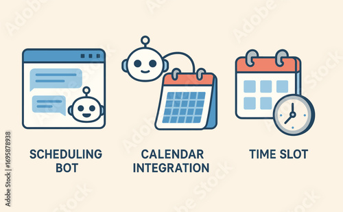 Scheduling Bot and Calendar Integration Icons_simple_compose