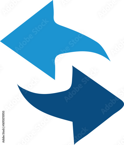 Dynamic Flow of Arrows Conveying Interactivity Connection and Exchange with Blue Hues Symbolizing Seamless Transition and Modern Visual Appeal