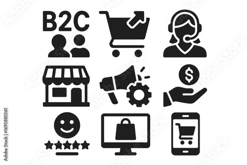 B2C Business and E-Commerce Icons_simple_compose