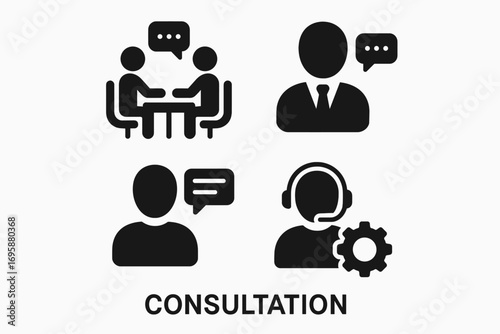 Business Consultation and Support Icons_simple_compose