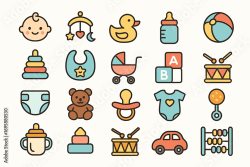 Baby Care and Toys Icons Collection_simple_compose