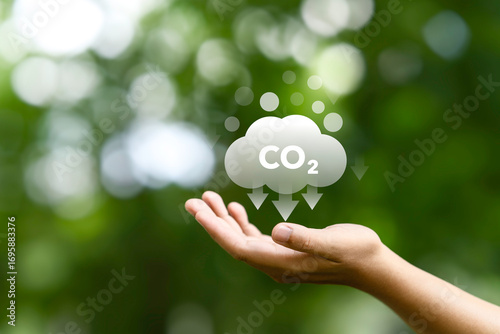 Konstfotografi Reduce CO2 emissions to limit global warming and climate change