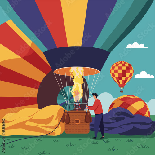 Hot Air Balloon Festival with People