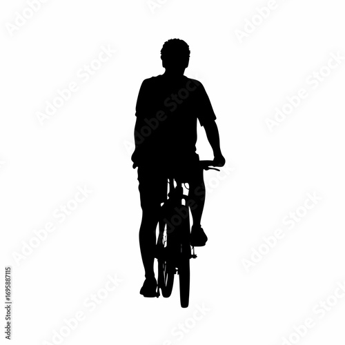 Silhouette of a cyclist on a bike lane promoting urban safety awareness